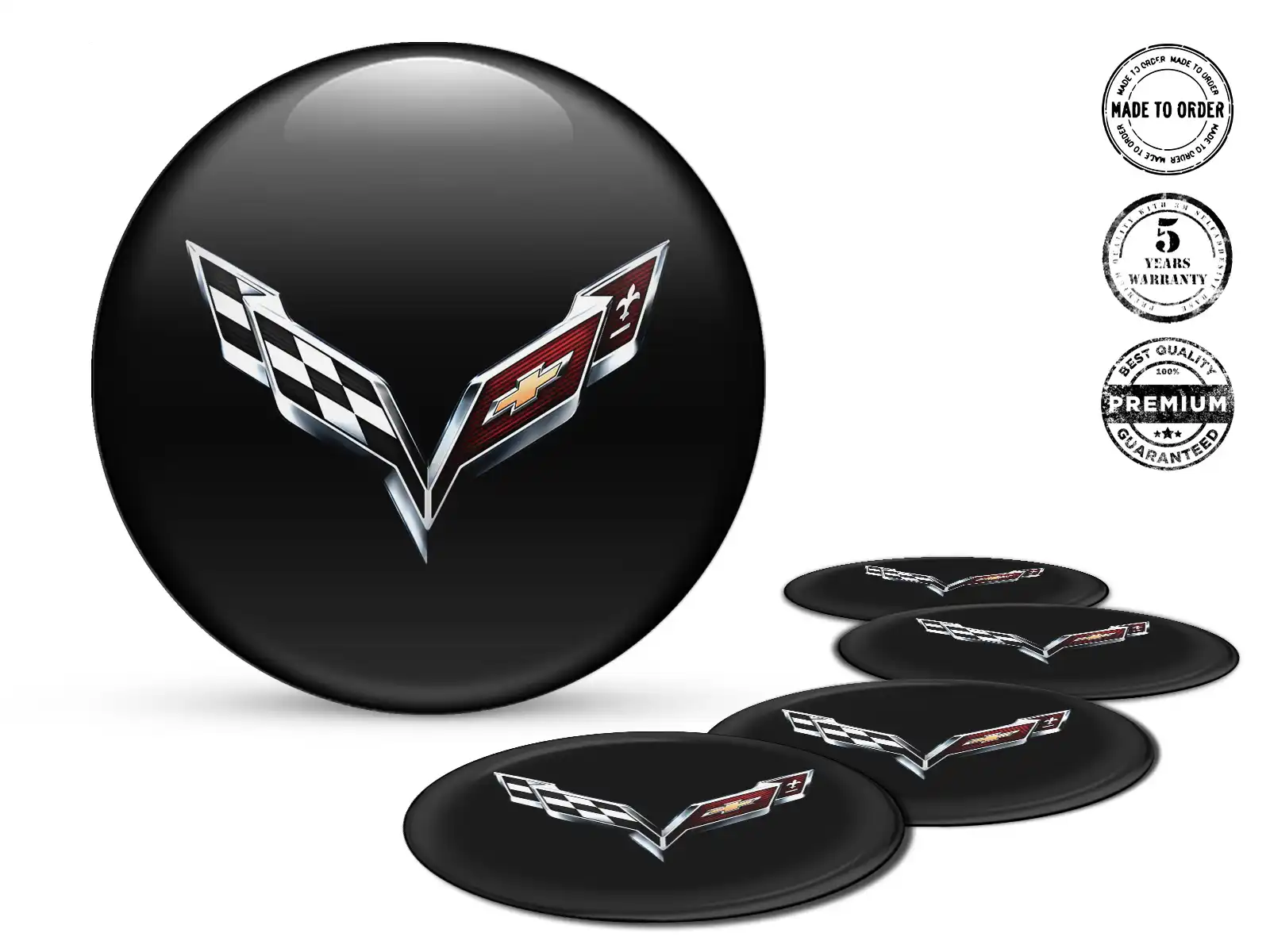 Chevrolet  Logo Autocollant Roue Design Bombé en Résine